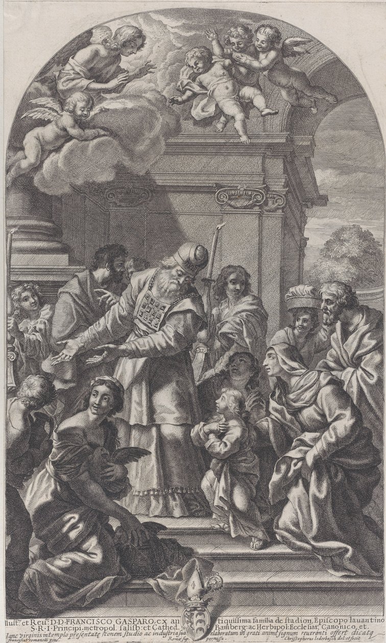 La presentación de la Virgen en el Templo, 1670-80 de Christof Lederwasch