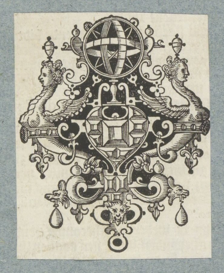 Adorno con piedras preciosas y globo celeste de Christoffel van Sichem (II) (possibly)