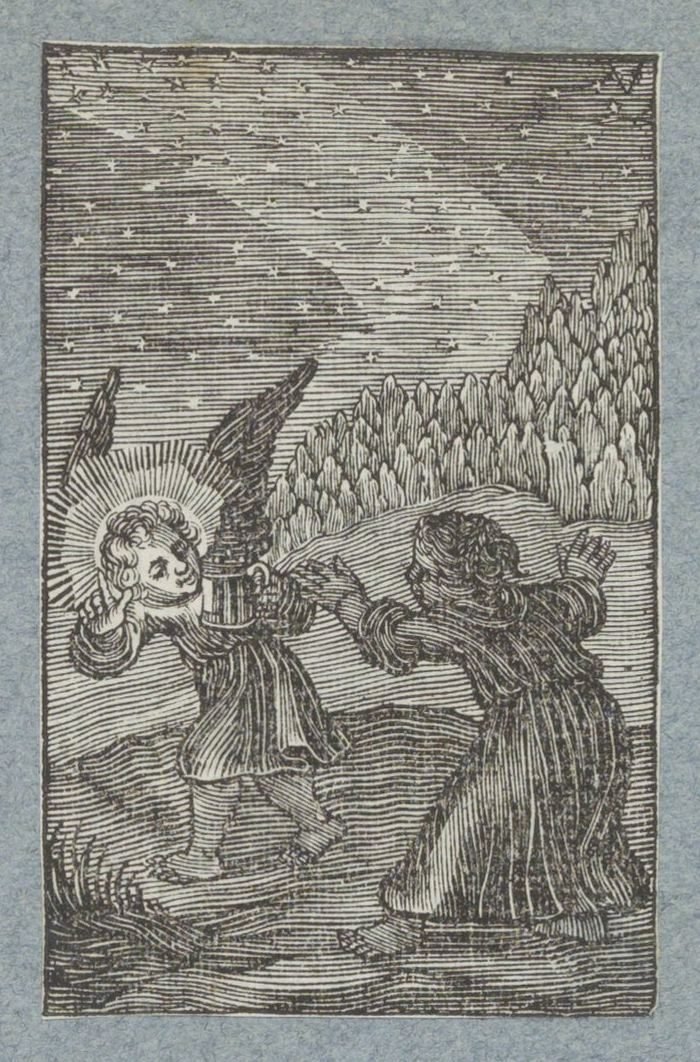 Un ángel con una linterna muestra a un niño el camino
Pia Desideria (título de la serie) de Christoffel van Sichem (II)