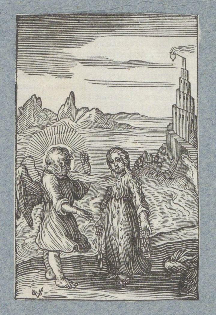 El niño se derrite bajo el aliento caliente del ángel
Pia Desideria (título de la serie) de Christoffel van Sichem (II)