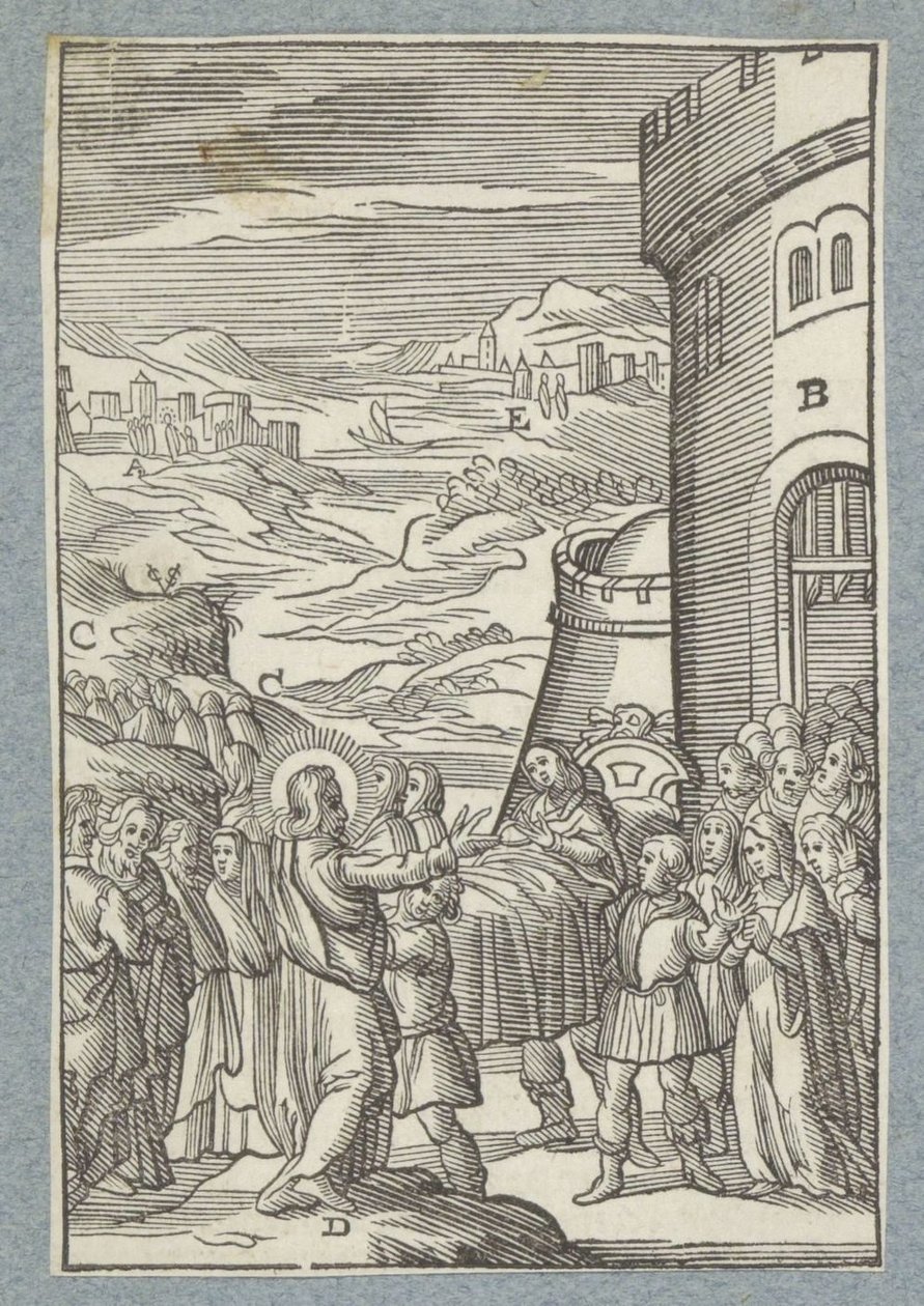 Reanimación del hijo de la viuda de Naïn de Christoffel van Sichem (II)