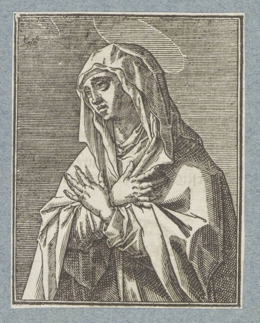 María de luto
Cristo, María y los doce apóstoles (título de la serie) de Christoffel van Sichem (II)