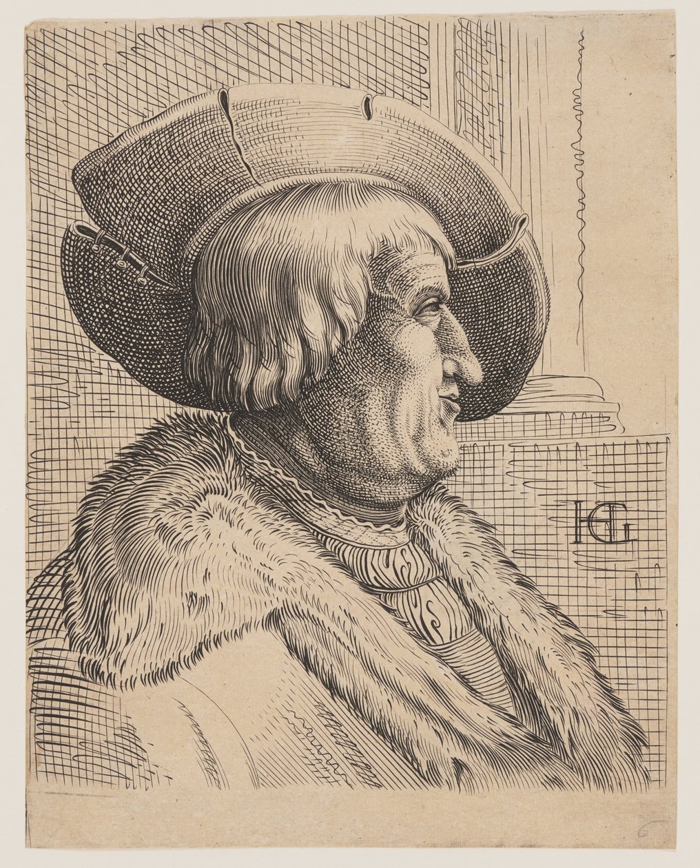 Retrato fantástico de un anciano de perfil de Christoffel van Sichem I