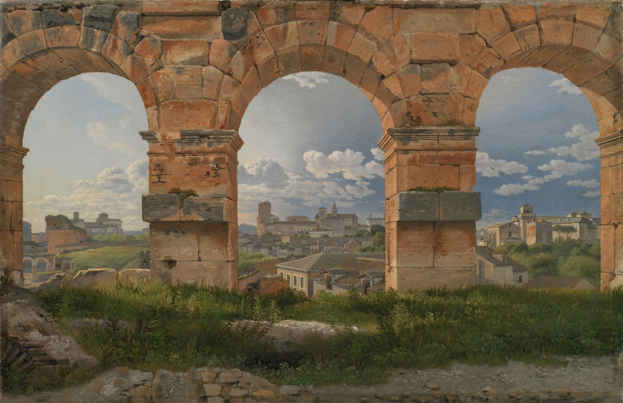 Vista a través de tres arcos del tercer piso del Coliseo de Christoffer Wilhelm Eckersberg