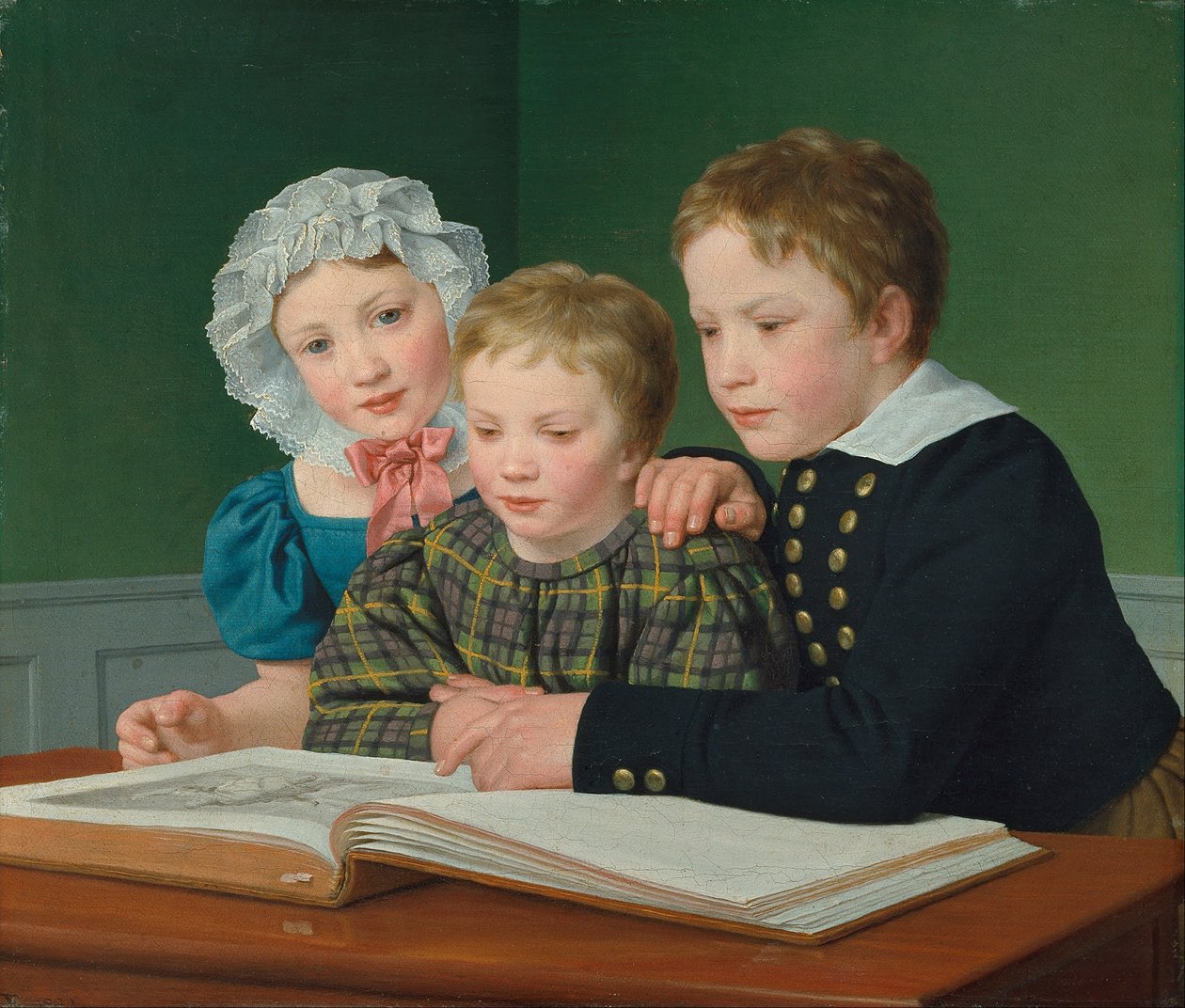 Retrato de los hijos de C.F. Holm. Adam Vilhelm, Pauline Frederikke y Johan Chr. Julius de Christoffer Wilhelm Eckersberg