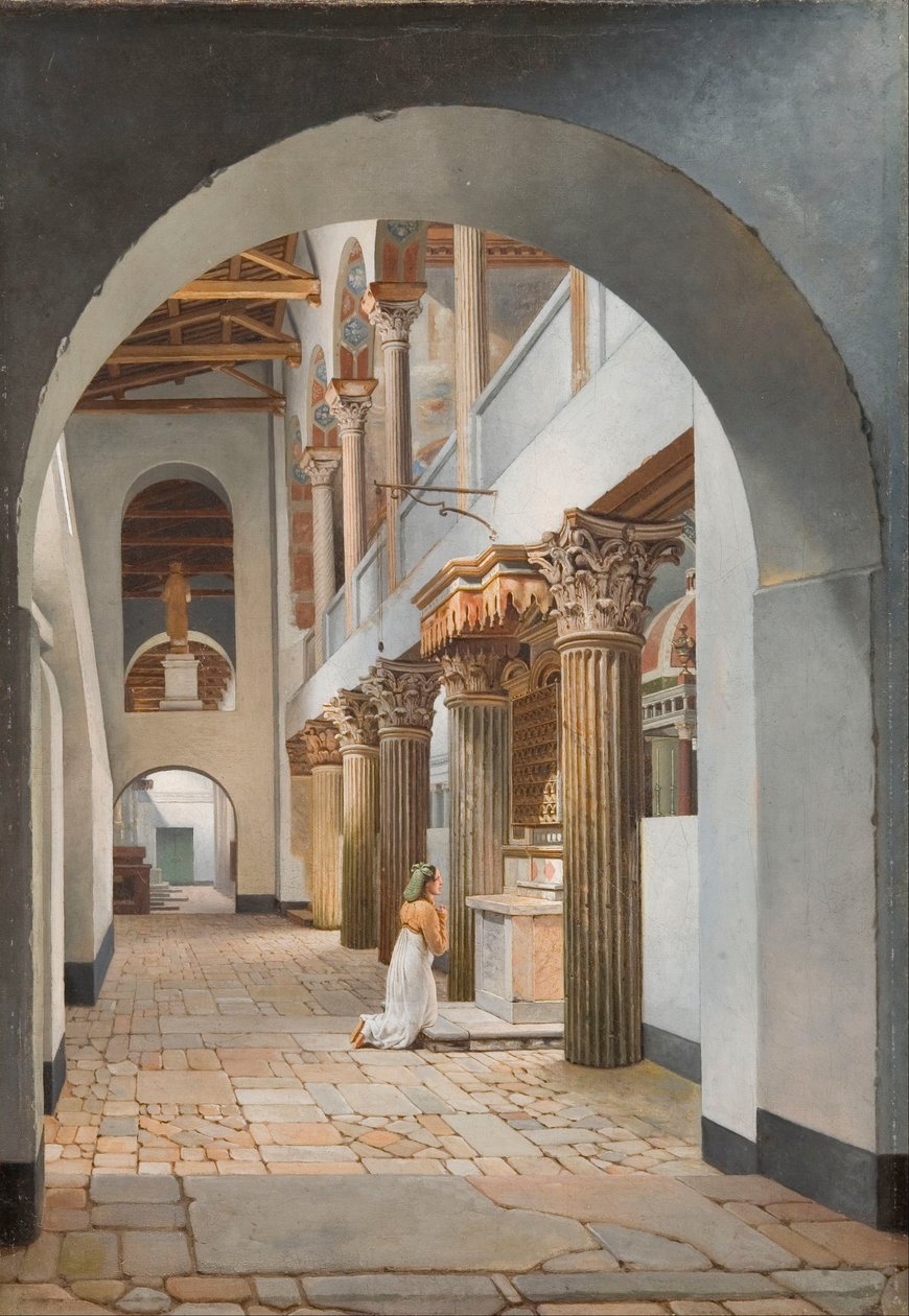 Vista de la iglesia de San Lorenzo fuori le Mura de Christoffer Wilhelm Eckersberg