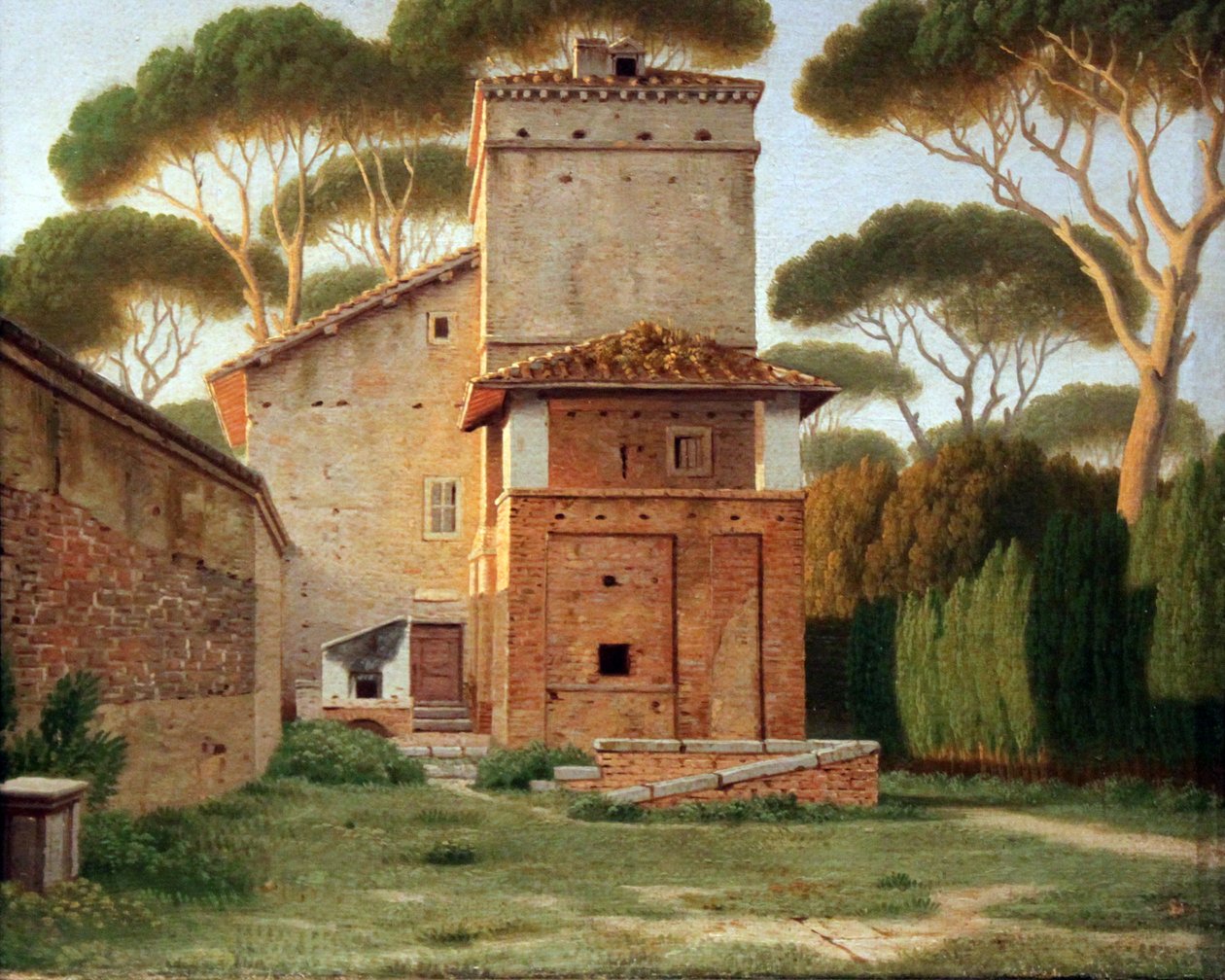 La puerta en el parque de Villa Borghese de Christoffer Wilhelm Eckersberg