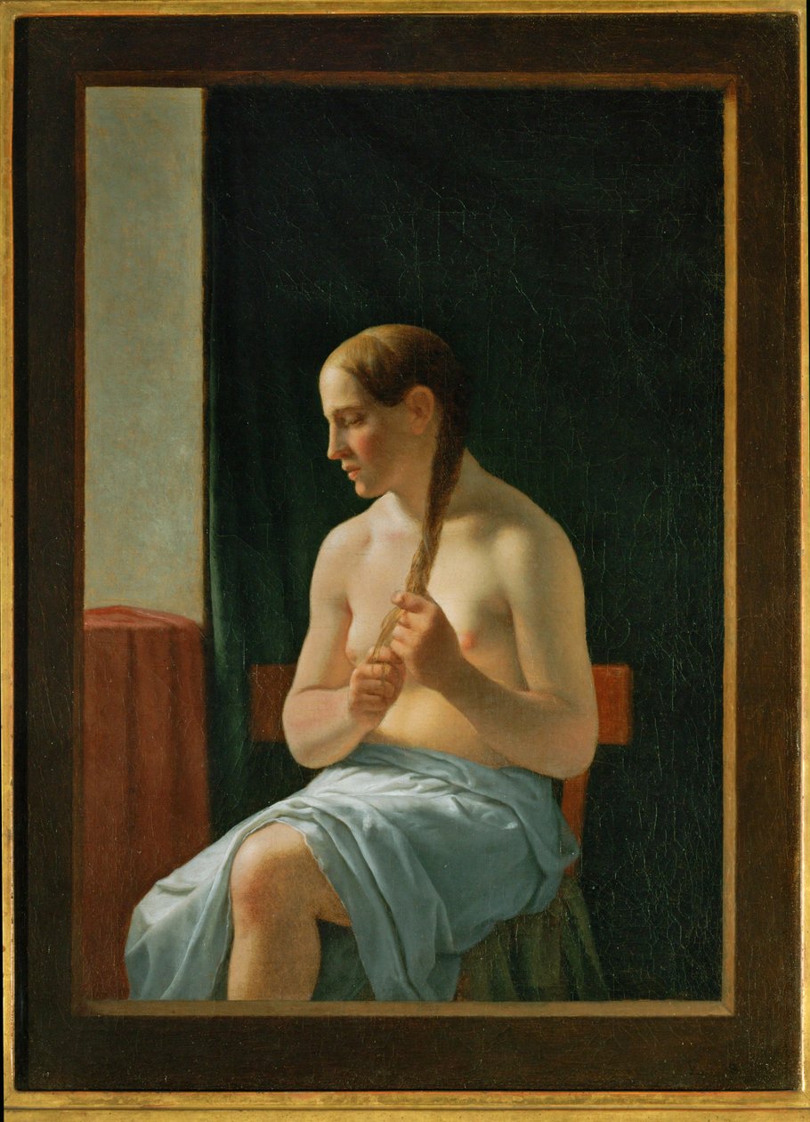 Desnudo sentado (pintura sobre lienzo) de Christoffer Wilhelm Eckersberg