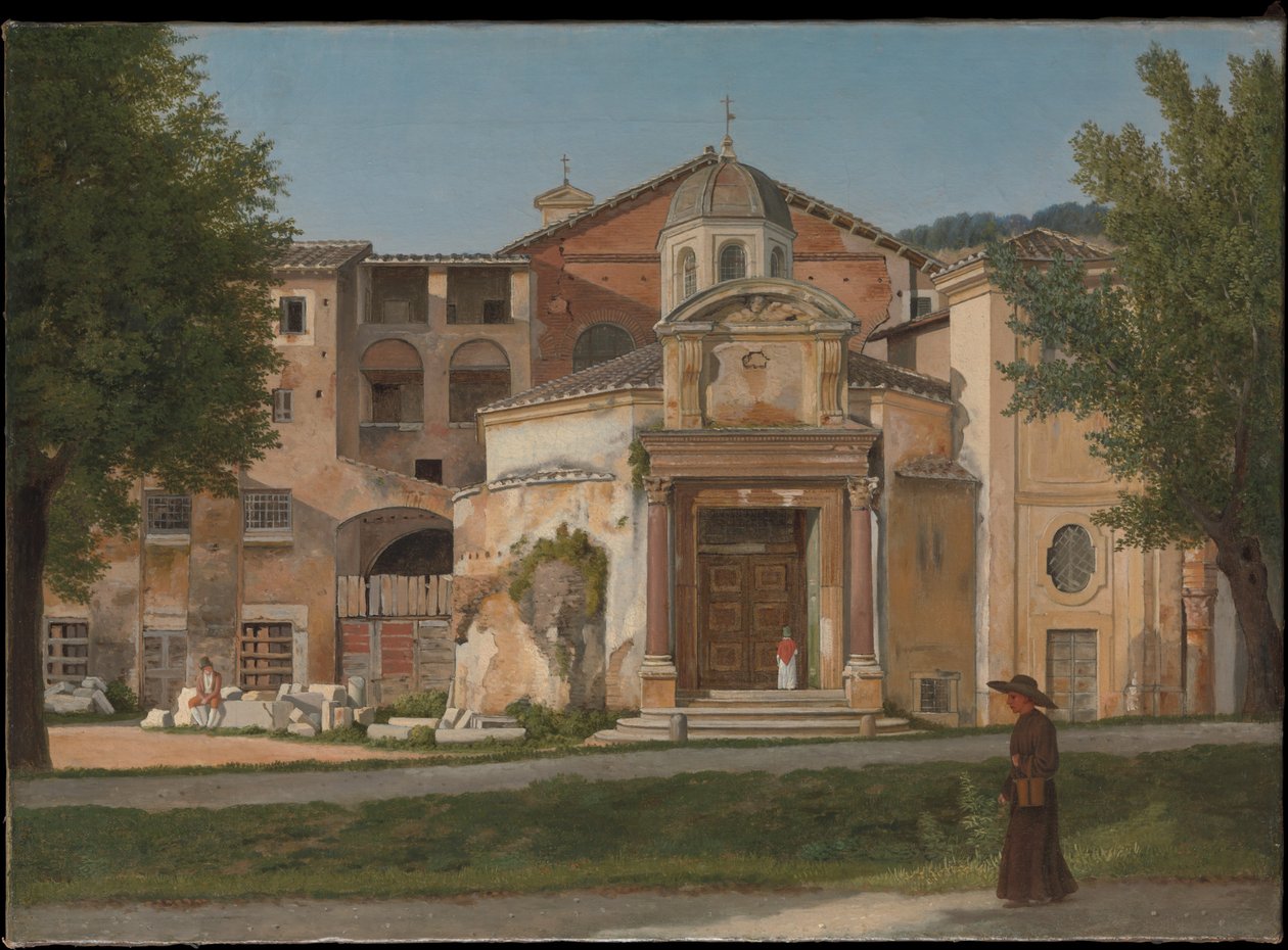 Un tramo de la Vía Sacra, Roma (Iglesia de los Santos Cosme y Damián) de Christoffer Wilhelm Eckersberg