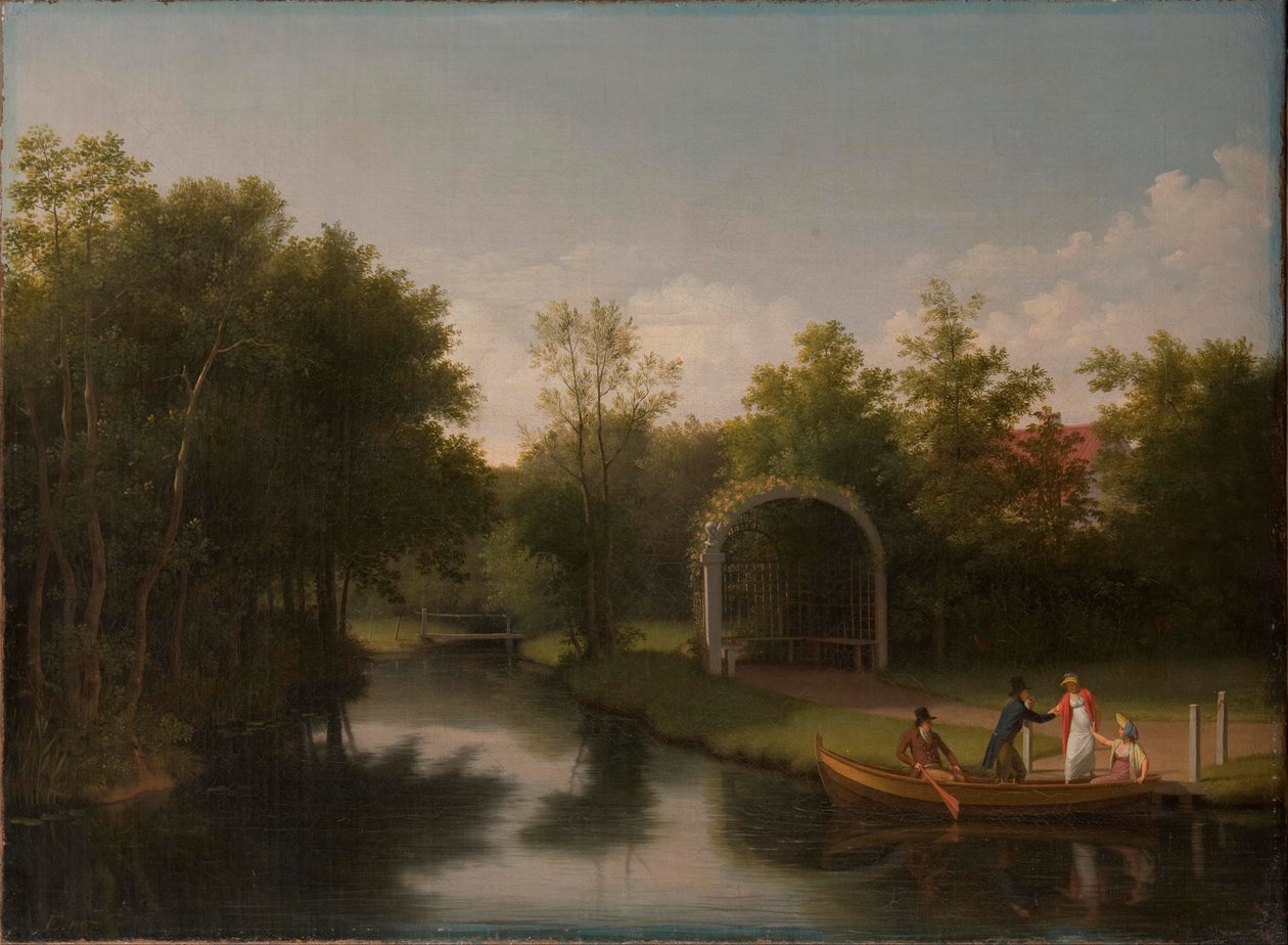Cenador en el parque de la mansión de Sanderumgård de Christoffer Wilhelm Eckersberg