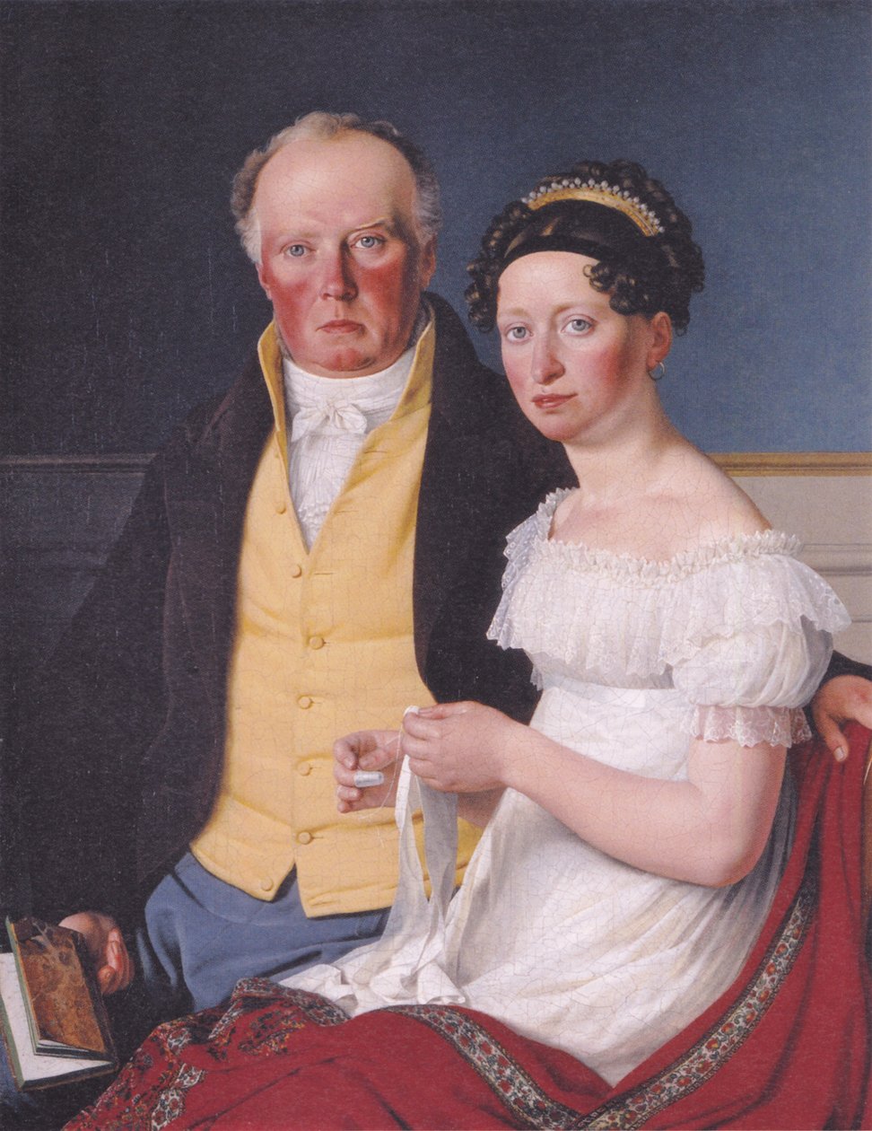 Danés:  Greve Preben Bille-Brahe og hans anden hustru Johanne Caroline, født Falbe Doble retrato del conde Preben Bille-Brahe y su segunda esposa, Johanne Caroline, de soltera Falbe. de Christoffer Wilhelm Eckersberg