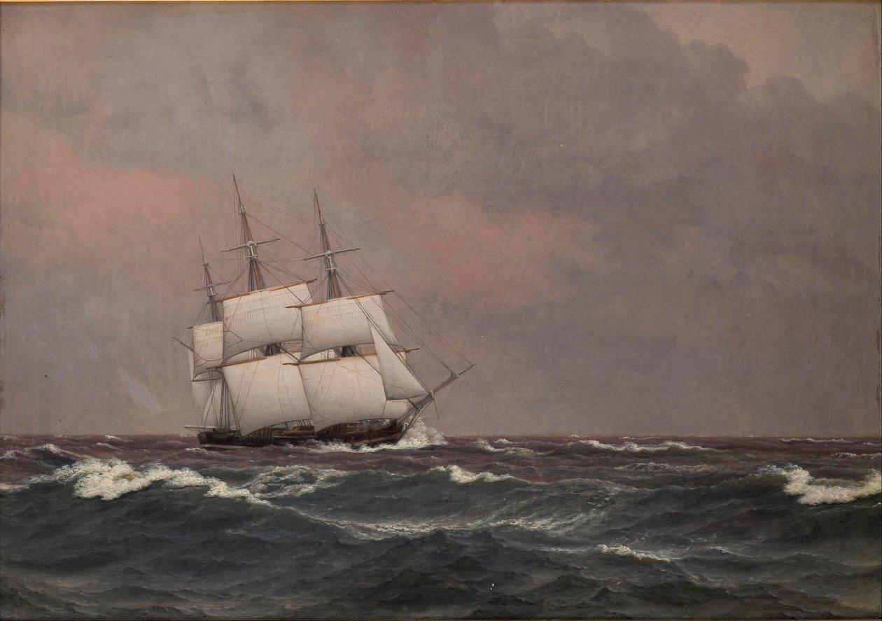 La corbeta Najaden en mar gruesa de Christoffer Wilhelm Eckersberg