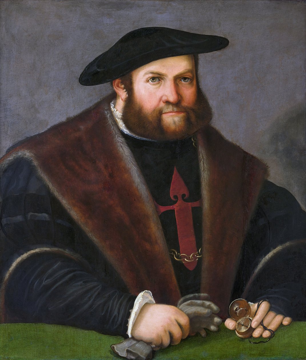 Alemán: Retrato de Ulrich Ehinger (1485-1537) (Retrato de un Caballero de Santiago) Ulrich Ehinger como Caballero de la Orden de Santiago de Christoph Amberger