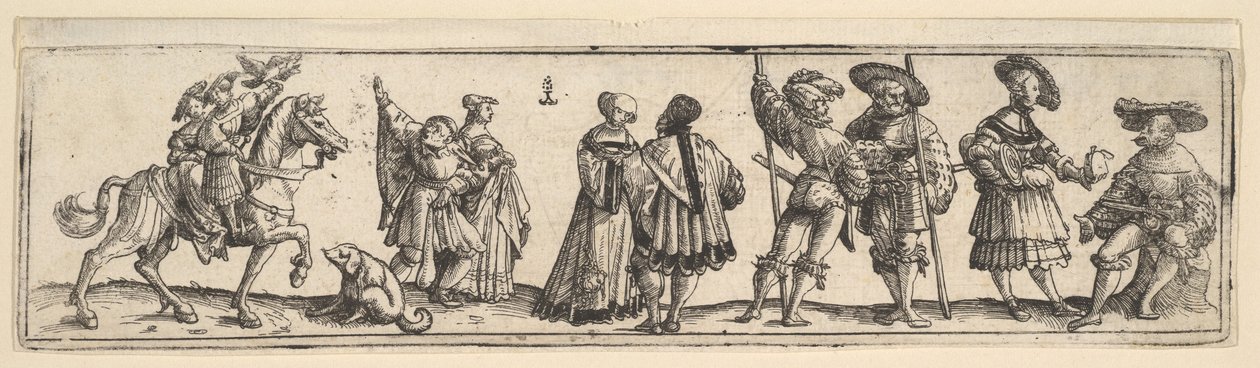 Lansquenetes y damas, 1531 de Christoph Bockstorffer