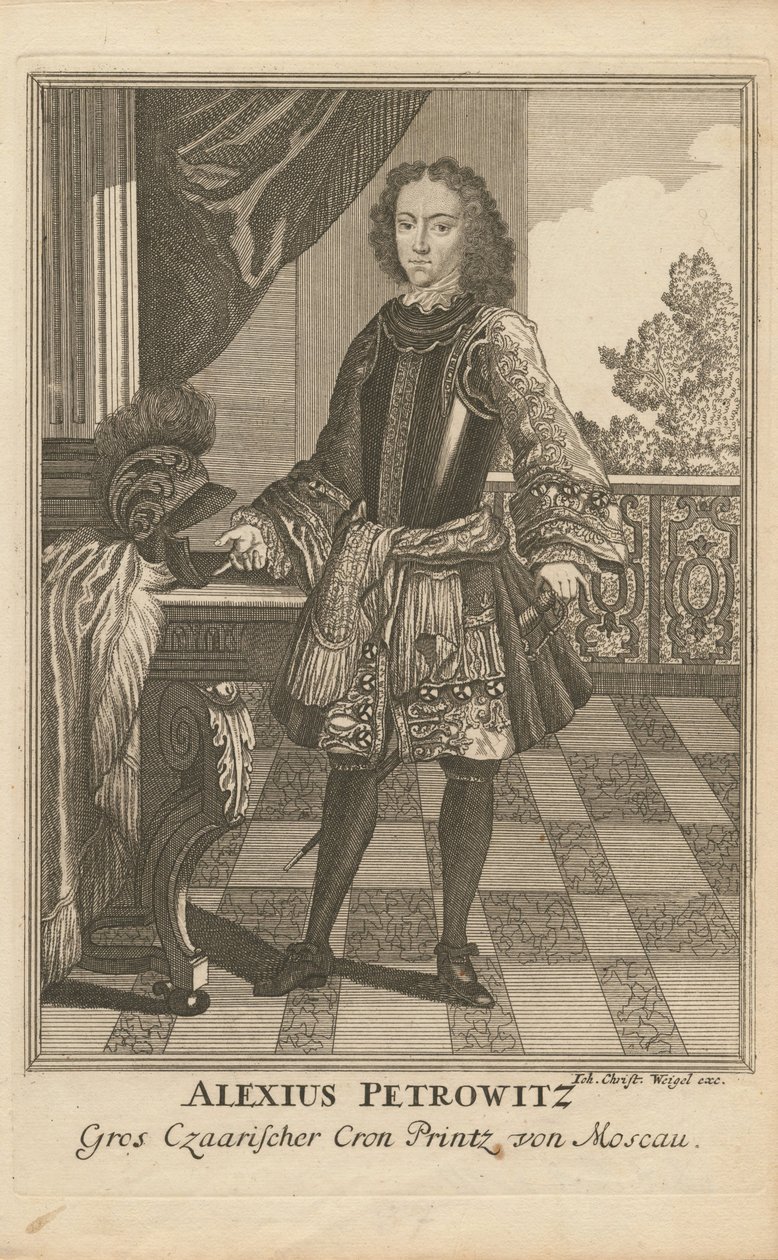 Retrato del Zarevich Alexei Petrovich de Rusia de Christoph Wiegel