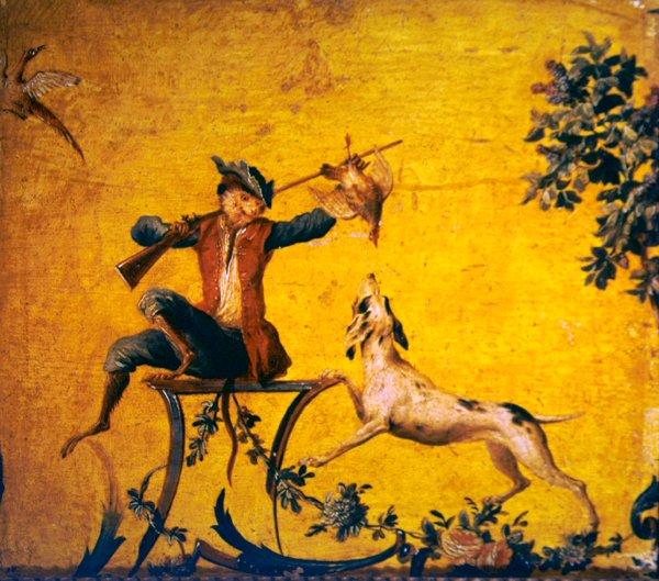 Cazador de monos y perro de caza de Christophe Huet