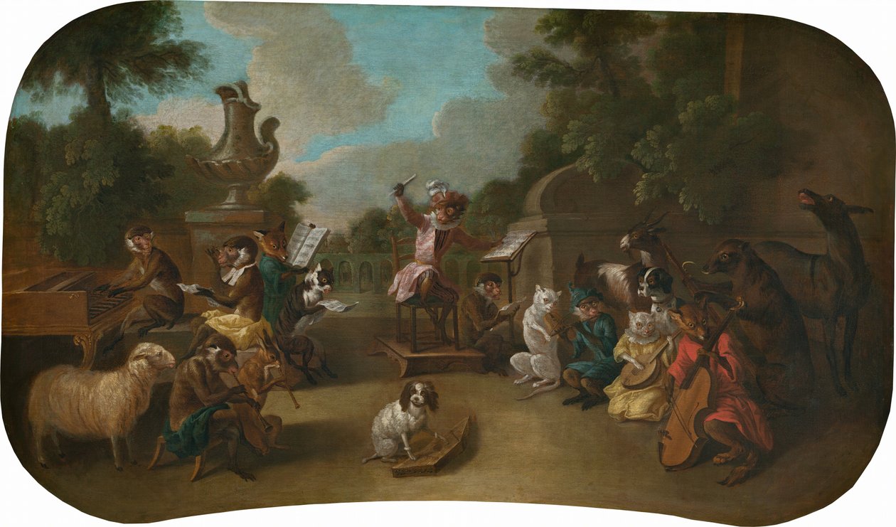 Singerie: El concierto, c.1739 (óleo sobre lienzo) de Christophe Huet
