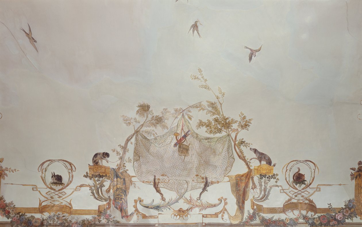 La Grande Singerie, detalle, c.1735 (mural) de Christophe Huet