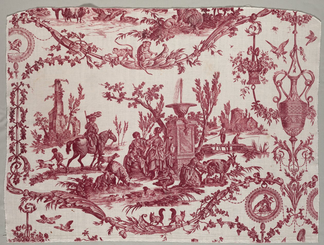 Fragmentos de Algodón Impreso con Placa de Cobre, c. 1789 de Christophe Philippe Oberkampf