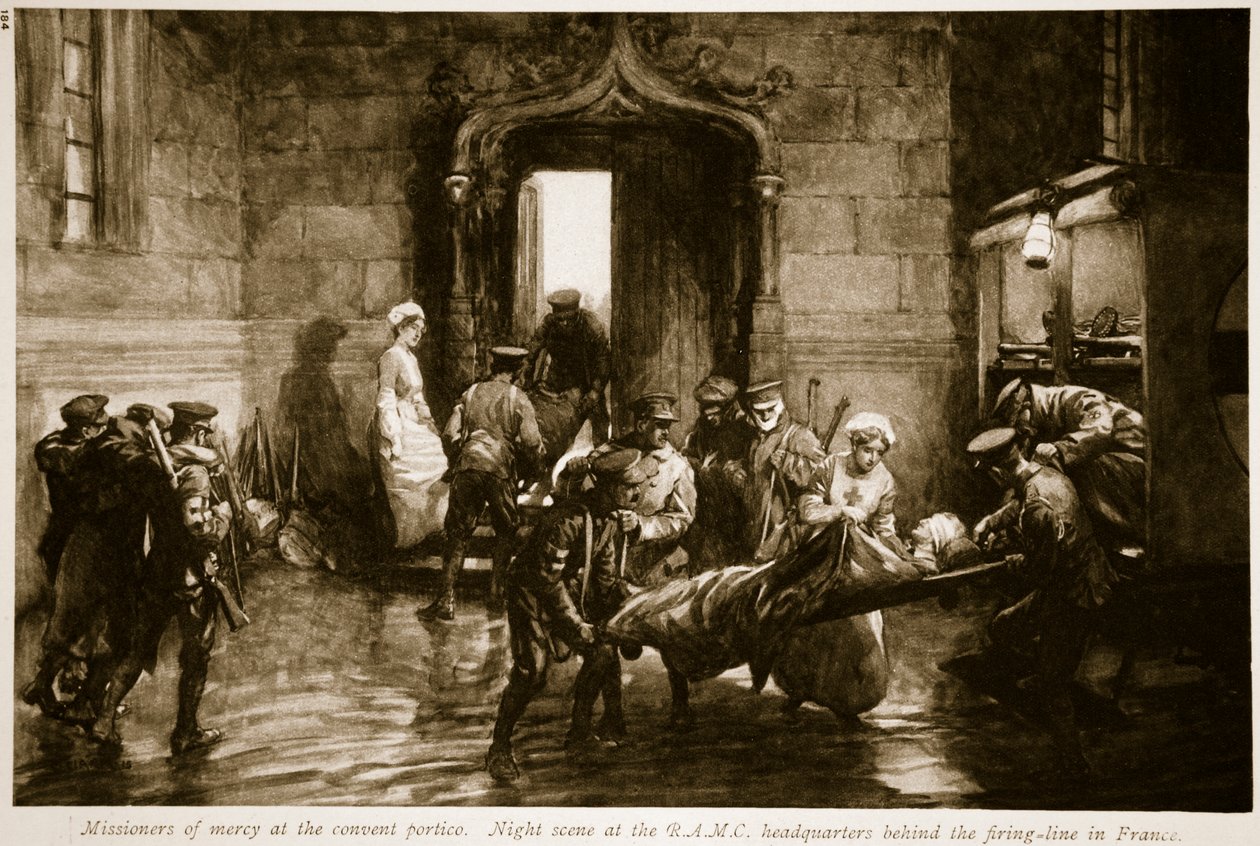 Misioneros de misericordia en el pórtico del convento, 1914-19 de Christopher Clark