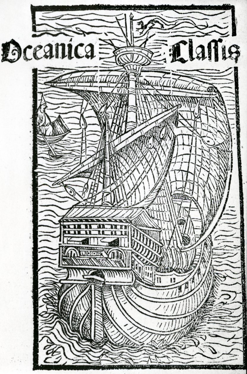 Dibujo de la Santa María, 1493 de Christopher Columbus