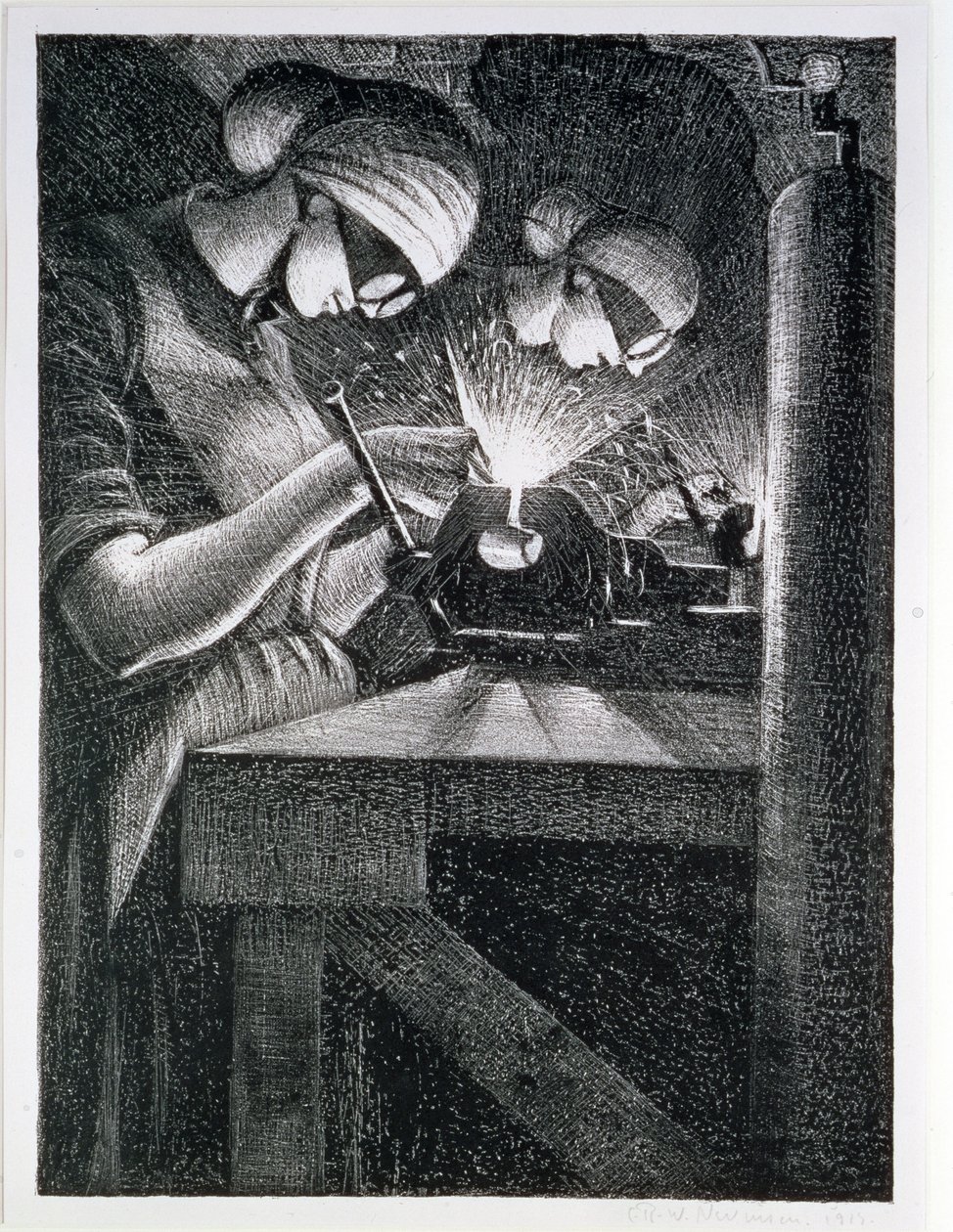 Soldadores de acetileno, 1917 de Christopher Richard Wynne Nevinson