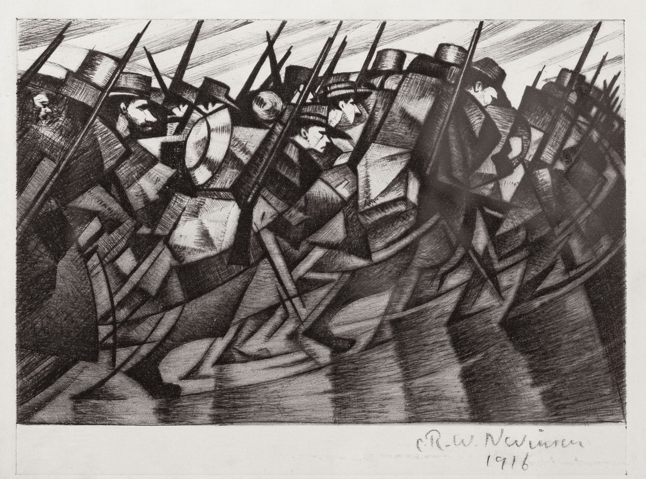 Tropas regresando a las trincheras, 1916 de Christopher Richard Wynne Nevinson