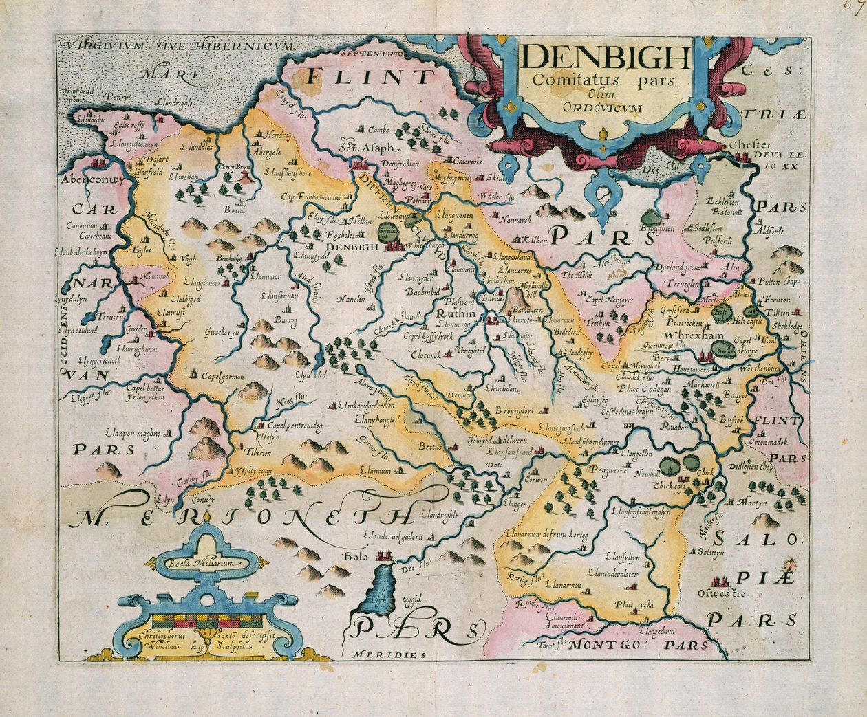 Mapa de Denbigh y Flint, de 