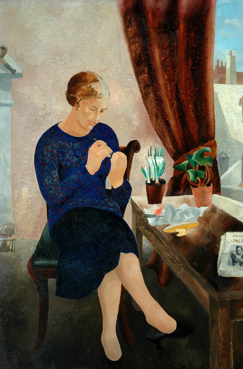 Mujer Sentada y la Manicura y Retrato de Frosca Munster, 1929 de Christopher Wood