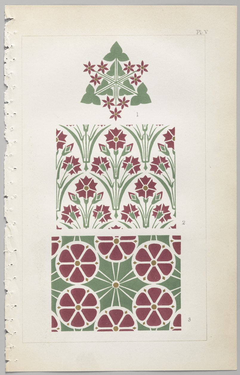 El arte del diseño decorativo: con un apéndice, dando las horas del día en que las flores se abren, publicado por Day & Son, Londres, 1862 de Christopher Dresser