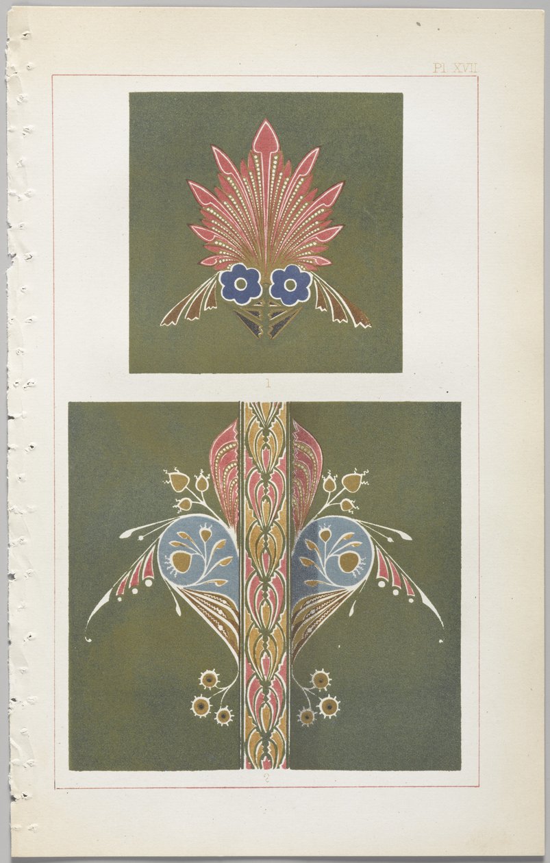 El arte del diseño decorativo: con un apéndice, dando las horas del día en que las flores se abren, publicado por Day & Son, Londres, 1862 de Christopher Dresser