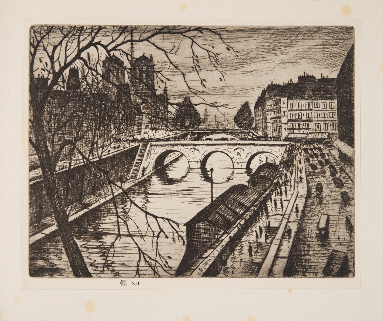 Notre Dame, Los muelles de París, pub. 1931 de Christopher Richard Wynne Nevinson