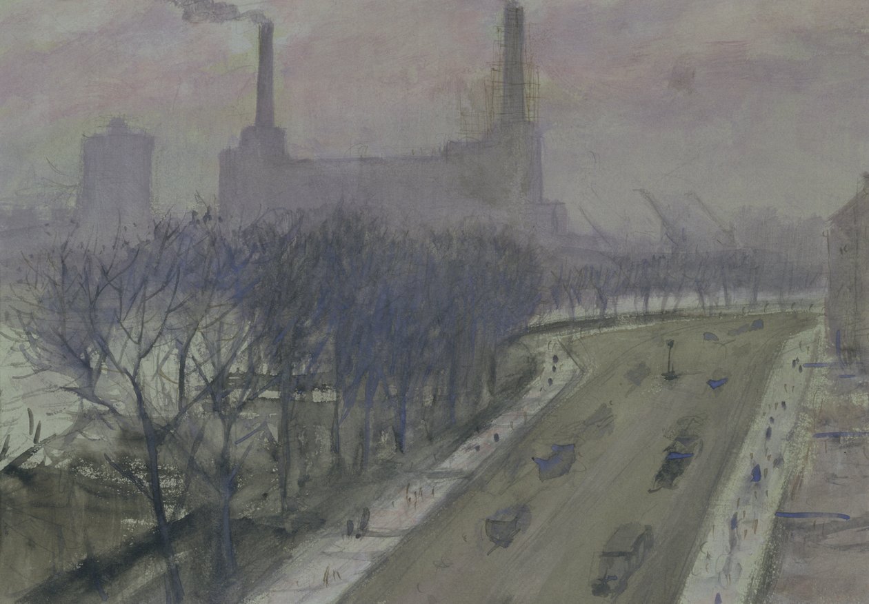 Estación de energía de Battersea, c.1935 de Christopher Richard Wynne Nevinson