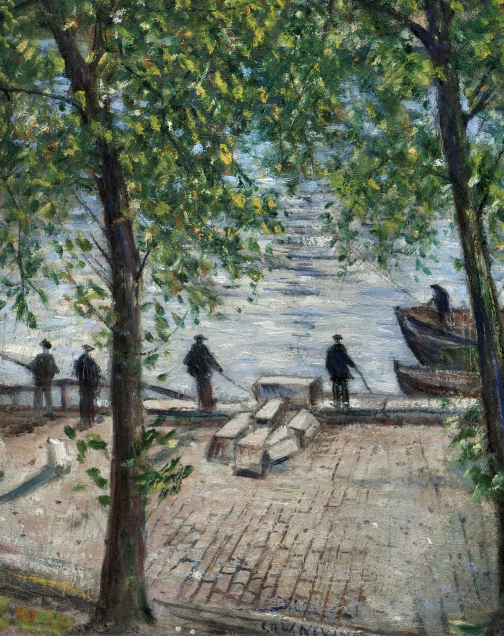Pescadores en el Sena, 1939 de Christopher Richard Wynne Nevinson