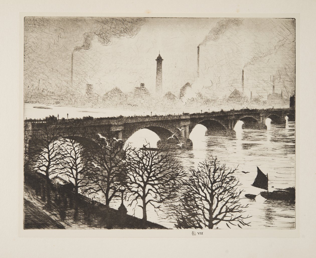 Waterloo Bridge from a Savoy Window, pub.1925 (aguafuerte) de Christopher Richard Wynne Nevinson