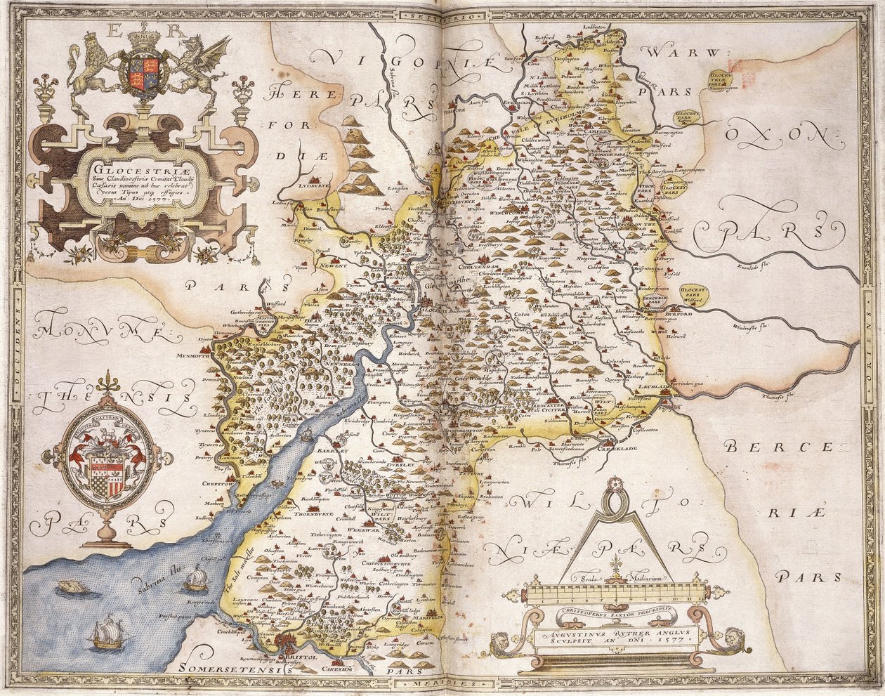 Gloucester(shire), 1579 de Christopher Saxton