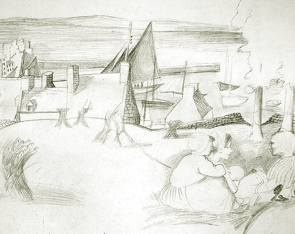 Pueblo pesquero bretón, c.1929-30 de Christopher Wood