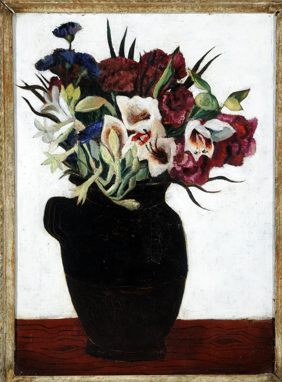 Flores en una Jarra Negra de Christopher Wood