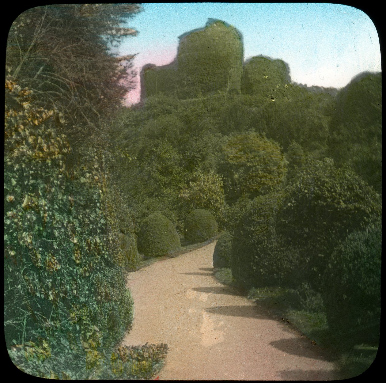 Castillo de Launceston, Cornualles, finales del siglo XIX o principios del siglo XX de Church Army Lantern Department