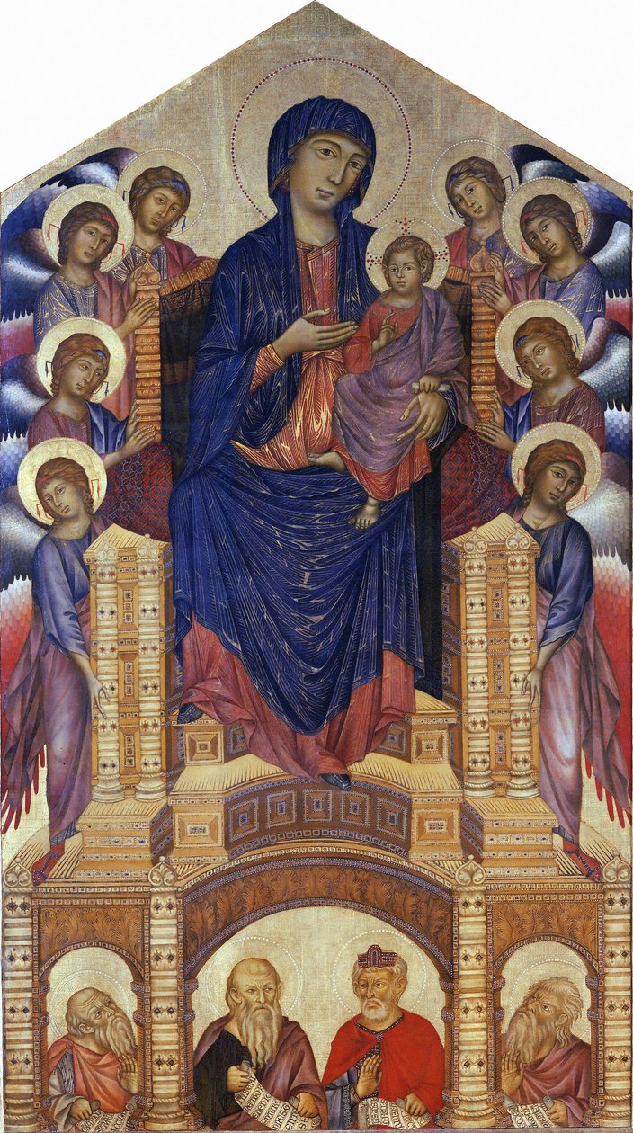 Santa Trinita Maestà (Virgen entronizada; Virgen con el Niño entronizado y ocho ángeles, Virgen de Santa Trinita) de Cimabue