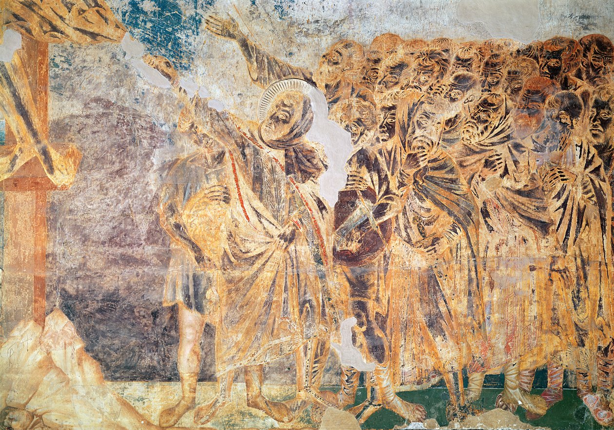 Crucifixión, detalle del lado derecho (detalle) de Giovanni Cimabue