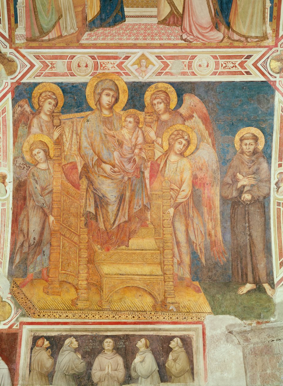 Virgen y Niño, Ángeles y San Francisco de Asís de Giovanni Cimabue