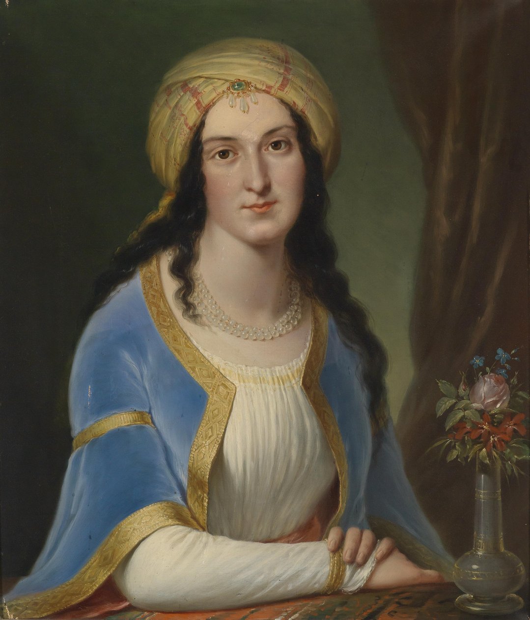 Retrato de una dama con turbante de Circle of Josef Grassi