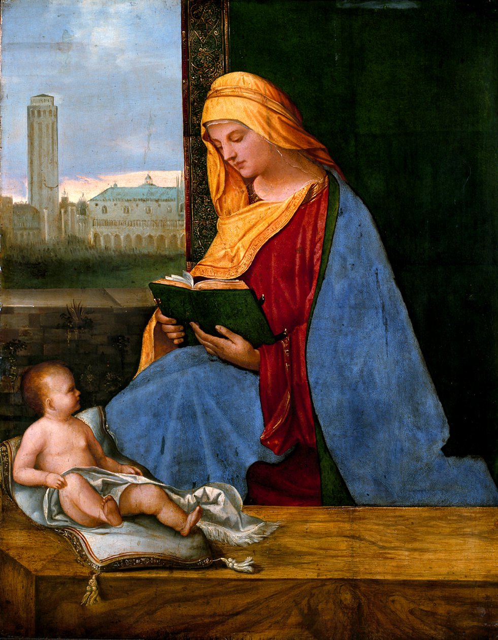 La Virgen con el Niño y una vista de Venecia (La Virgen de Tallard) de circle of Giorgione