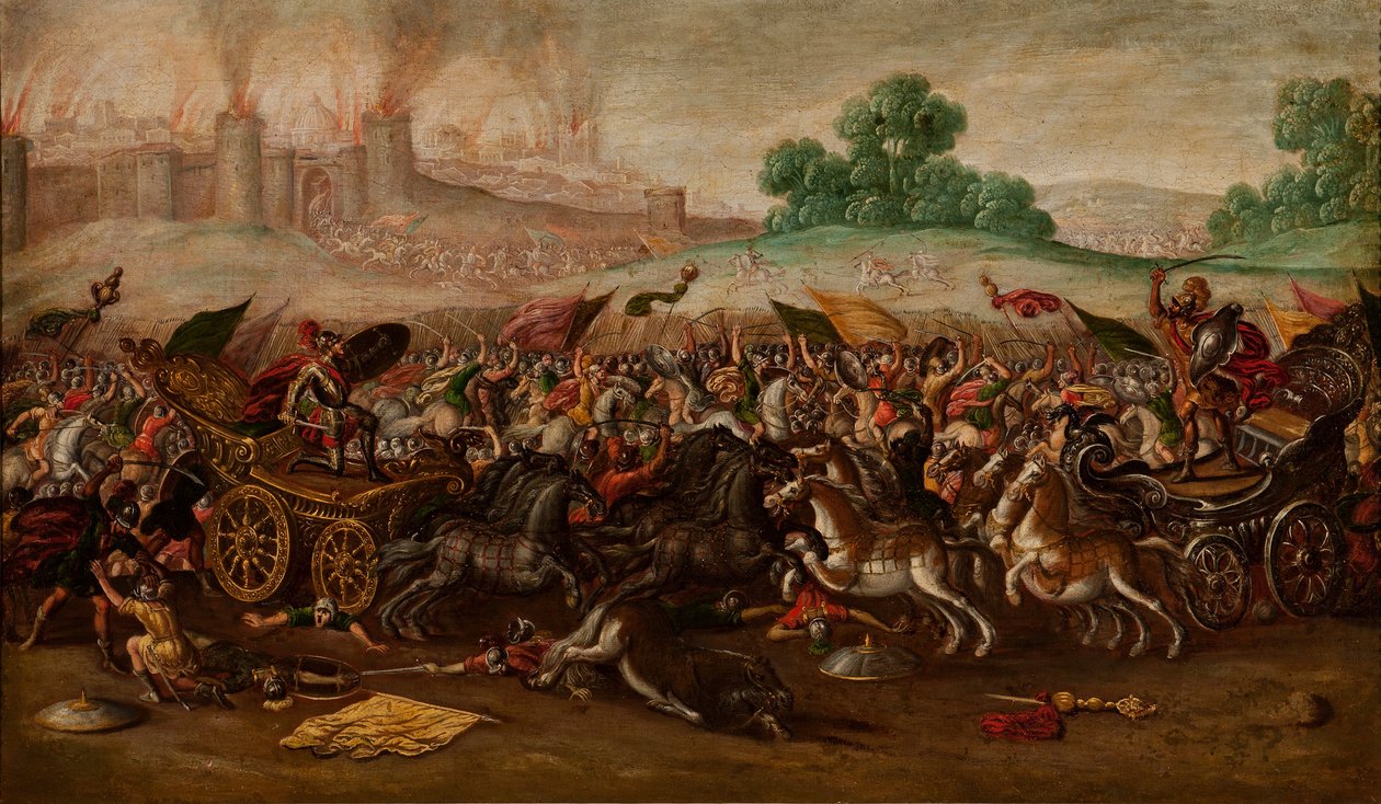 El incendio de Jerusalén por el ejército de Nabucodonosor de Circle of Juan de la Corte