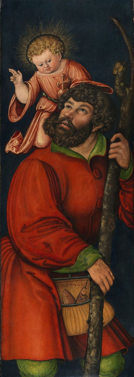 Alemán: Der heilige Christophorus Saint Christopher de Circle of Lucas Cranach the Elder