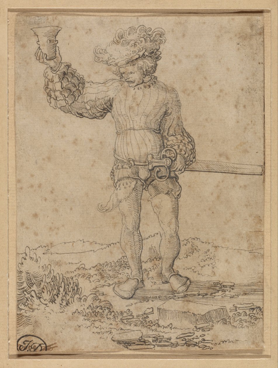 Soldado mercenario en un paisaje de Circle of Wolf Huber