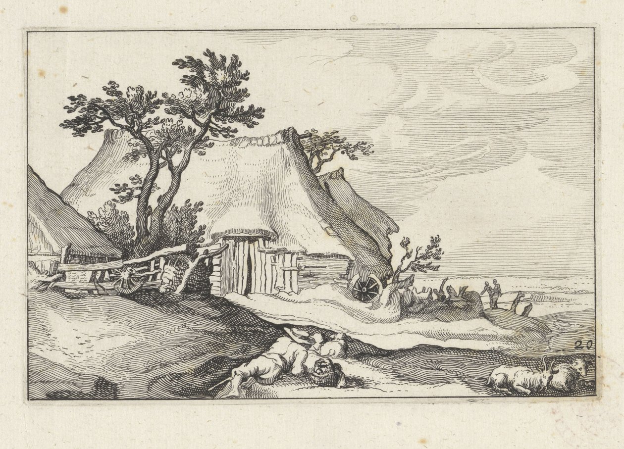 Granja y pastor con ovejas y cabras
Paisajes con granjas (título de la serie) de Claes Jansz. Visscher (II)