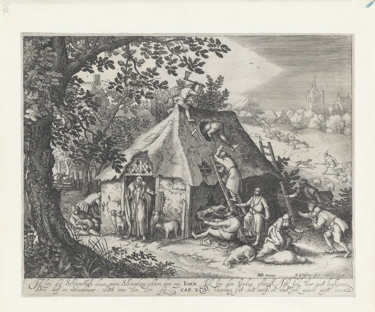 Cristo en el redil de Claes Jansz. Visscher (II)