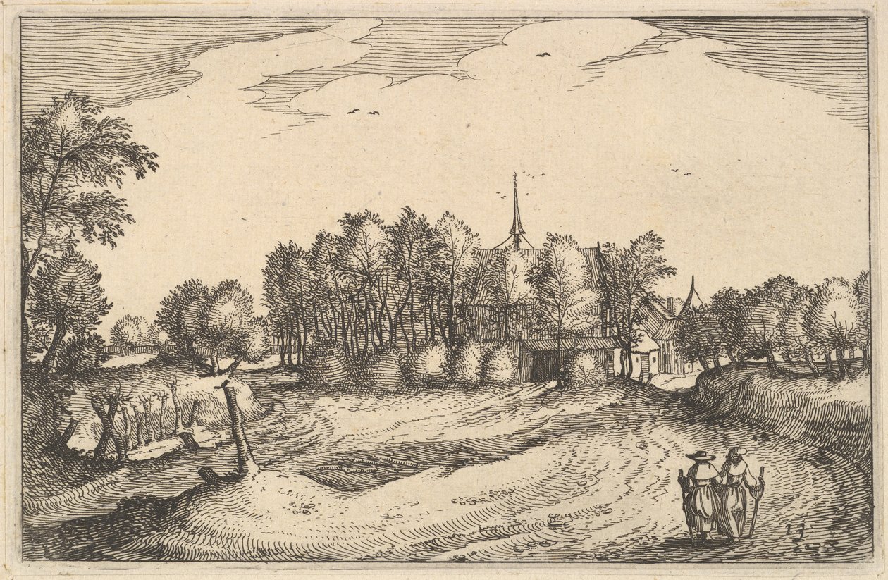 Un Convento, placa 13 de Regiunculae et Villae Aliquot Ducatus Brabantiae, ca. 1610 de Claes Jansz Visscher